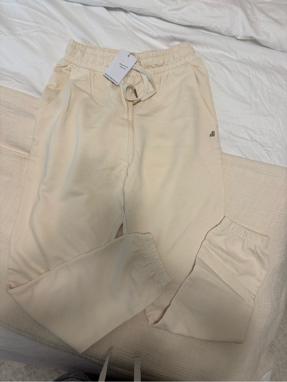 WeWoreWhat Cream Elastic Waist Joggers